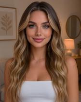 Peruca HMHIFI Long Loira 66 cm Ondulada Curly Ombre Sintética Peruca HMHIFI Long Loira 66 cm Ondulada Curly Ombre Sintética