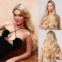 Peruca Honygebia Blonde Middle Part Long Wavy Ombre para mulheres Peruca Honygebia Blonde Middle Part Long Wavy Ombre para mulheres