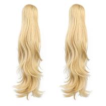 Peruca HSPJHTM Blonde 61 cm, rabo de cavalo sintético com clipe, 2 peças