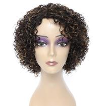 Peruca HUA Human Hair 20cm curta encaracolada para mulheres negras Peruca HUA Human Hair 20cm curta encaracolada para mulheres negras