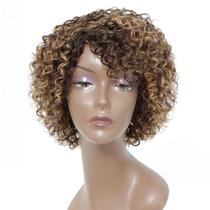 Peruca HUA Short Curly Human Hair P4/27/30 para mulheres negras Peruca HUA Short Curly Human Hair P4/27/30 para mulheres negras
