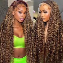 Peruca Huirslex Highlight Ombre Deep Wave 76 cm de cabelo humano
