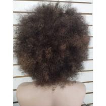 Peruca Humana Black Power Mesclada Castanho com Loiro.