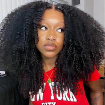 Peruca ISEE 20 Polegadas Afro Kinky Cacheada Sem Cola Cabelo Humano