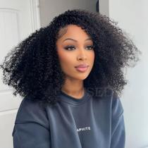 Peruca ISEE Half Wig Afro Curly 3 em 1 Cabelo humano 20" preta