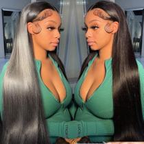 Peruca ITODAY de Cabelo Humano - 30cm, Lisa, com Renda Frontal