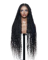 Peruca JALIZA Boho Curls Human Hair 36 cm Small Box Braids