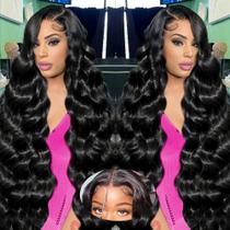 Peruca JIELIFA 81 cm, cabelo humano, 180% de densidade, onda corporal, renda frontal Peruca JIELIFA 81 cm, cabelo humano, 180% de densidade, onda corporal, renda frontal