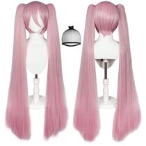 Peruca Joneting rosa longa reta 120 cm com rabo de cavalo para mulheres Peruca Joneting rosa longa reta 120 cm com rabo de cavalo para mulheres