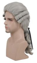 Peruca Karlery Colonial Man Long Wave Grey para fantasia de Halloween