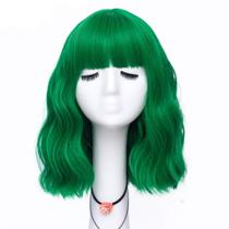 Peruca LABEAUTÉ Green Short Bob Wavy 35 cm resistente ao calor para mulheres