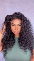 Peruca Lace 5x5 Cabelo Humano Cacheado - 60cm - Castanho Escuro
