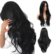 Peruca lace cabelo wig preta longa idêntico ao natural