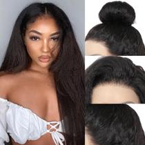 Peruca Lace Front 360° Kinky Straight - Cabelo Humano 100% - 20"