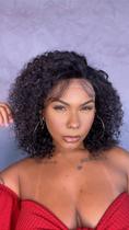 Peruca Lace Front Cabelo Humano Cacheado 40cm Dahlia com Cap M