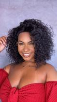 Peruca Lace Front Cabelo Humano Cacheado Neuza Preta - 35cm, 130 Densidade Peruca Lace Front Cabelo Humano Cacheado Neuza Preta - 35cm, 130 Densidade
