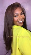 Peruca Lace Front Cabelo Humano Castanho Claro LH27 - 55 cm
