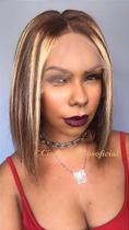 Peruca Lace Front Cabelo Humano Corte clássico curto com Mechas Peruca Lace Front Cabelo Humano Corte clássico curto com Mechas