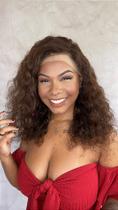 Peruca Lace Front Cabelo Humano Iolanda - 45cm, Cacheada, Castanho Claro Peruca Lace Front Cabelo Humano Iolanda - 45cm, Cacheada, Castanho Claro