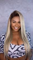 Peruca Lace Front Cabelo Humano Loiro Britney 50cm - Natural e Confortável Peruca Lace Front Cabelo Humano Loiro Britney 50cm - Natural e Confortável