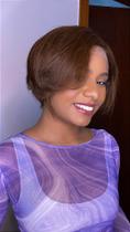 Peruca Lace Front Cabelo Humano Pixie Gabi Castanho 4 - 100% Natural Peruca Lace Front Cabelo Humano Pixie Gabi Castanho 4 - 100% Natural