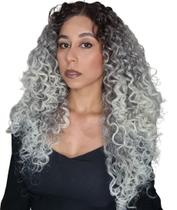 Peruca Lace Front Cacheada Platinada Fibra Premium Peruca Lace Front Cacheada Platinada Fibra Premium