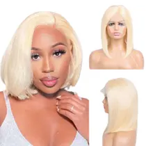 Peruca Lace Front Curta Lisa Fibra Futura Premium Uso Diário