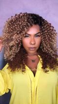 Peruca Lace Front Fibra Futura Mariana - Bronze Brasileiro Afro - 55 cm