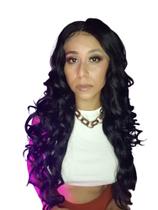 Peruca Lace Front Hd Ondulada 70 Cm Fibra Premium Ciaran