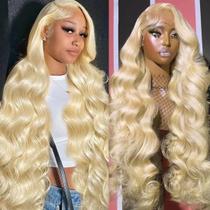 Peruca Lace Front Jewhaut 613 Loiro 13x6 32" Ondas Naturais