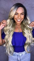 Peruca Lace Front Lpart Fibra Premium Rafaela Loiro 60 cm Ondulada com Ajuste