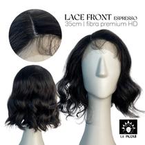 Peruca Lace Front Ondulada 35cm Castanho Escuro Fibra Premium Peruca Lace Front Ondulada 35cm Castanho Escuro Fibra Premium