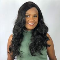 Peruca Lace Front Wig Ondulada Loira c/ Raiz Escura - Fibra Futura - 60cm-LAYLA