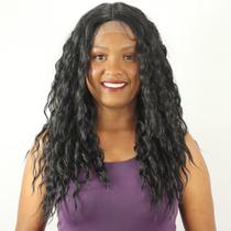 Peruca Lace Front Wig Ondulada Longa - Fibra Premium -55cm- Unit 9