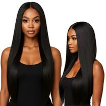 Peruca Lace Normal Lisa Fibra Futura Natural 70cm Preta