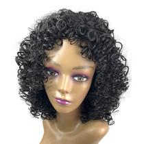 Peruca Lace Wig Afro Cacheada Modelo Sonya Fibra Premium Curta - Fashion Line