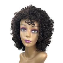 Peruca Lace Wig Afro Cacheada Modelo Sonya Fibra Premium Curta