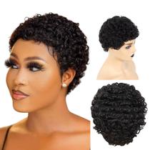 Peruca Lace Wig Afro Curtinha Cacheada Super Natural Fibra Orgânica