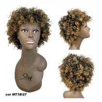 Peruca Lace Wig Cacheada Afro Curta 25cm Orgânica Premium