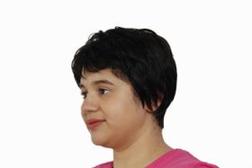 Peruca Lace Wig Curta Castanho Escuro Fibra Futura