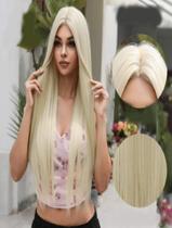 Peruca lace Wig fibra orgânica Lisa Sem Franja Longa loiro clarissimo 70 cm - wig