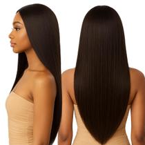 Peruca Lace Wig Lisa Fibra Futura 70cm Pode Pranchar Castanho Escuro