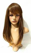 Peruca Lace Wig Loiro Dourado com luzes Fibra Futura 60 cm