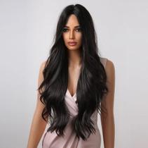 Peruca Lace wig Longa 70cm Preto Natural