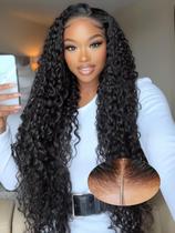 Peruca Lealife de 30 polegadas Water Wave HD Lace 200% de densidade
