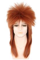 Peruca LeMarnia Orange Spiked Mullet Punk Rocker dos anos 80 Peruca LeMarnia Orange Spiked Mullet Punk Rocker dos anos 80