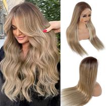 Peruca Licoville Light Blonde Human Hair 13x6 Balayage 22"