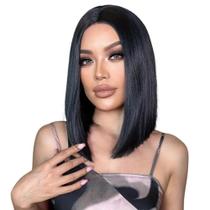 Peruca Lisa Preta Curta Fibra Orgânica Premium 45cm Peruca Lisa Preta Curta Fibra Orgânica Premium 45cm