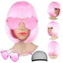 Peruca LIULIUBTY Short Bob Straight Straight Synthetic Neon para mulheres