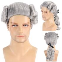 Peruca loira retrô com franja lateral de 50 cm para mulheres